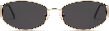Retro Oval Sunglasses For Women Men Hexagonal Rectangle Metal Frame Sun Glasses AP3625
