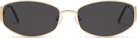 Retro Oval Sunglasses For Women Men Hexagonal Rectangle Metal Frame Sun Glasses AP3625