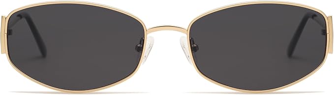 Retro Oval Sunglasses For Women Men Hexagonal Rectangle Metal Frame Sun Glasses AP3625
