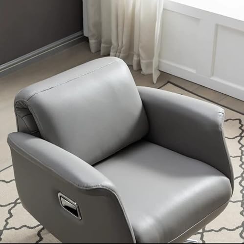 Kinnls Aerron Backrest Genuine Leather Office Chair Fully Reclining Office Chair With Footrest Managerial Chairs & Executive Chairs Leading Modern Office Affordable Luxury Style (Advanced,Gray) #TOP5