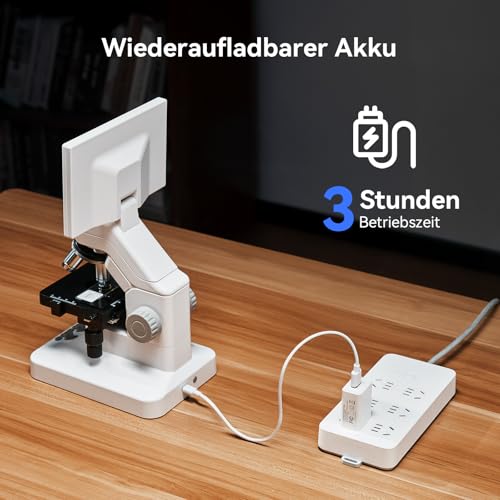TOMLOV DM301 Max Biologisches Mikroskop für Erwachsene Kinder: 7 HDMI Digital Mikroskop mit Integrierter Messskala, 3 Objektiven, Mechanischem Objekttisch, Doppelte LED, Kompatibel mit Handy, PC&TV