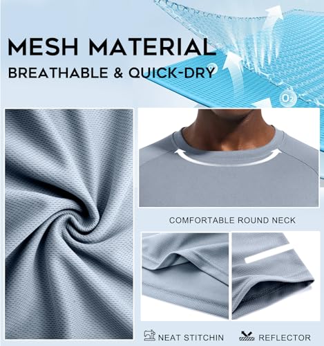 Image of Men's Quick-Dry Sportswear T-Shirts,4 /6 Pack Breathable Moisture Wicking Gym Tops for Training & Workout,Short Sleeve Tees