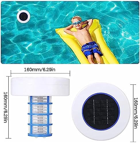 L'ioniseur solaire de piscine réduit le chlore de 85 %, anode cuivre-argent pour piscines de 35 000 gallons, eau cristalline, comprend une brosse et des tiges de rechange, un nettoyant flottant