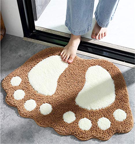 Non Slip Bath Toilet Mat Cute Big Feet Bathroom Shower Rugs Shaggy Carpet Absorbent Doormat Floor Mat Living Room Sofa Cushion Foot Pad Rug