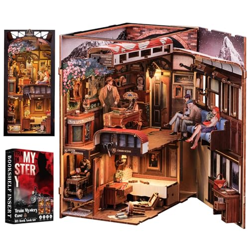 Cutefun Book Nook Kit, DIY Miniature House Kit for Teens, Book Nook Kits for Adults, Wooden...