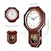KANEODOT Regulator Wall Clock with Pendulum,Imitation Red Wood Plastic Wall Clock Battery Operated,Vintage Decorative Wall Clocks for Living Room,Farmhouse,Office,Bedroom,Kitchen,Wall Decor