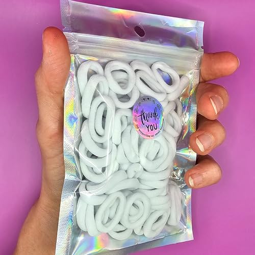 Generic 100pcs Cotton Baby Hair Ponytail Holders Kids Toddler Hair Ties No Damage to Hair Seamless Soft Ponytail Holders (White)