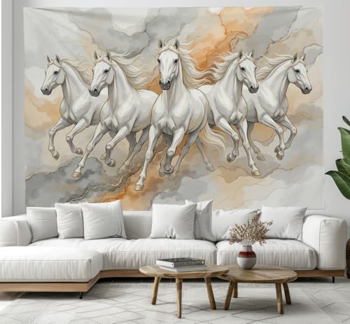 Tapiz de pared de caballos salvajes en ondas de acuarela para llenar tu hogar de libertad 2