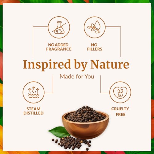 Image of SVA Black Pepper Essential Oil 4 Fl Oz - for Diffuser, Skin & Hair Care - Ideal for Massage & DIY Blends - with Dropper