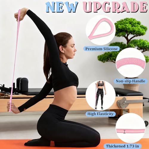 Resistance Bands with Handles,Figure 8 Resistance Band Elastic Fitness Bands Exercise Band for Home Yoga Gym Workout Grey 25LB - image 5