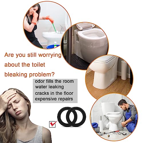 Image of RV Toilet Seal, RV Toilet Seal Kit Perfect Replacing 385311658 Black Toilet Seal Replacement for Dometic 300 /310 /320 RV Toilet Parts Solve The Leakage Problem (2 Pack)