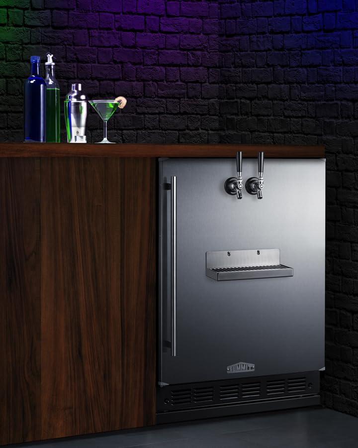 Summit 24" Cold Brew Kegerator, Dual Front Taps, No Drill Coffee Dispenser, Stainless Steel - SBC7BRSFRTPCF