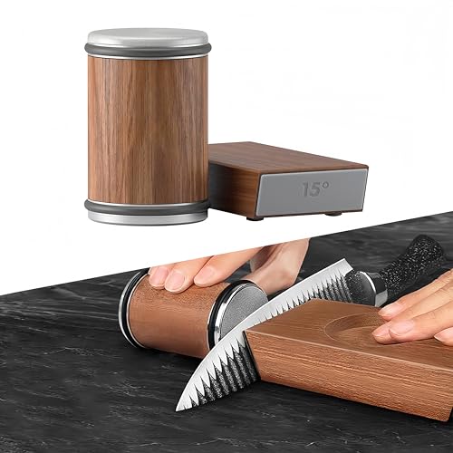 研ぎ器 ルシャープナー 手動包丁研ぎ器 15/20 Degrees 鋭い切れ味に研ぐことができるスライド式ナイフシャープナー (色: 木の色、物質: 高級無垢材)【誰でも簡単にプロ級の刃物砥ぎが可能】