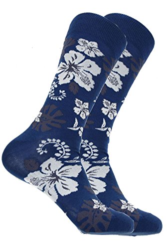 BUYYOURTIES Mens Designer Hawaiian Flower Cotton Socks