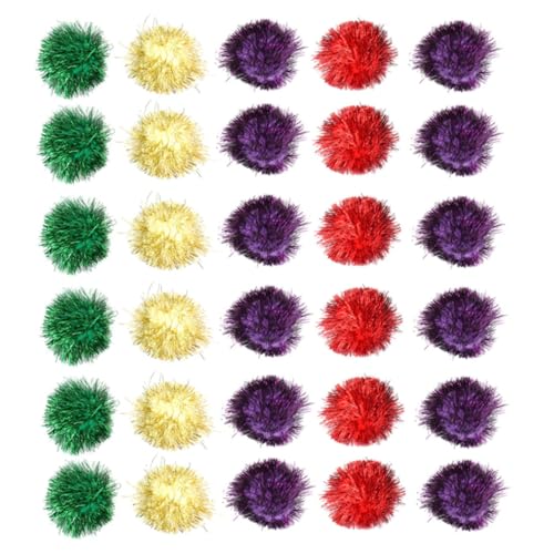 MERRYHAPY 50Pcs Interactive Cat Tinsel Balls Glittery Crinkle Balls for Indoor Play Soft Sparkle Cat Kitten Entertainment Pet Supplies for Reducing and Encouraging