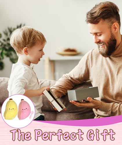 Image of Taba Squishies, Soft Silicone Stress Relief Toys for Adults & Kids, Fufu Squishy Anxiety Relief Set, Squishy Sensory Fidget Toys for Office, Study, and Travel (Pink Yellow)