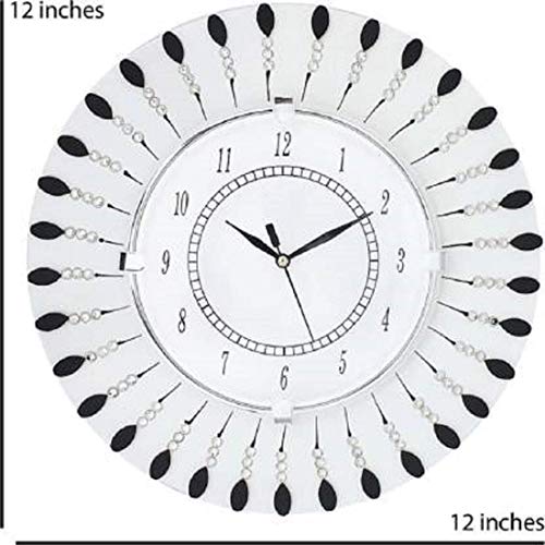 Image of Wooden Peacock Theme Wall Clock Round Quartz Analog Decorative Antique Clock for Home Decoration