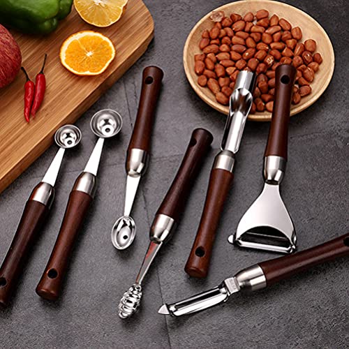 YARNOW Watermeloen Meloen Scoop Baller Rvs Ice Cream Scoop Cookie Scoop Ijs Scooper Met Houten Handvat Voor Bevroren Yoghurt Gelatos Ijscoupes Fruit Dessert Salade - Image 8