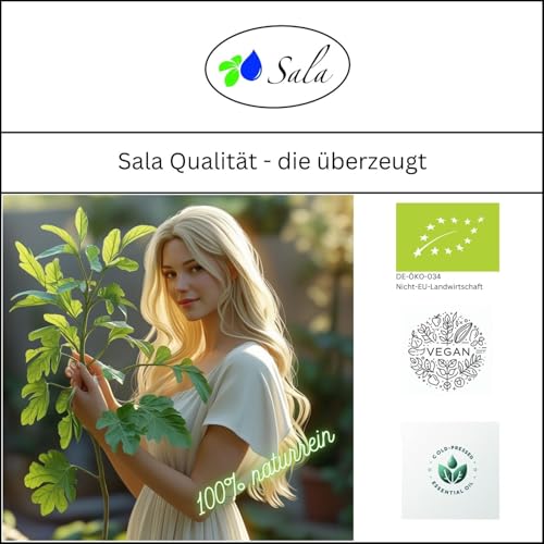 Sala Rizinusöl kaltgepresst BIO 1 L 1000 ml Glasflasche