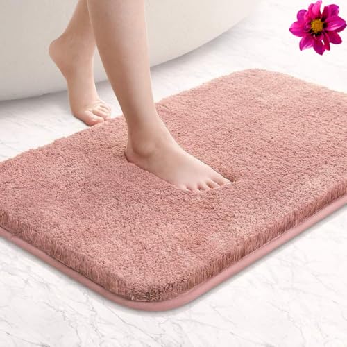 Image of HOWNICE Doormat for Bedroom,Bathroom,Kitchen,Living Room,Home Entrance,Room,Foot Mats,Floor mat,Main Door,Rug,Non Slip Mats,Door Mate,Soft,Fur Door Mat Door Matt (Bedroom Bathroom Matt Pink)