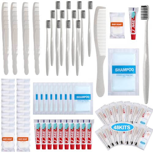 Hushee 48 Sets Personal Hygiene Kit Basic Toiletry Kit Homeless C...