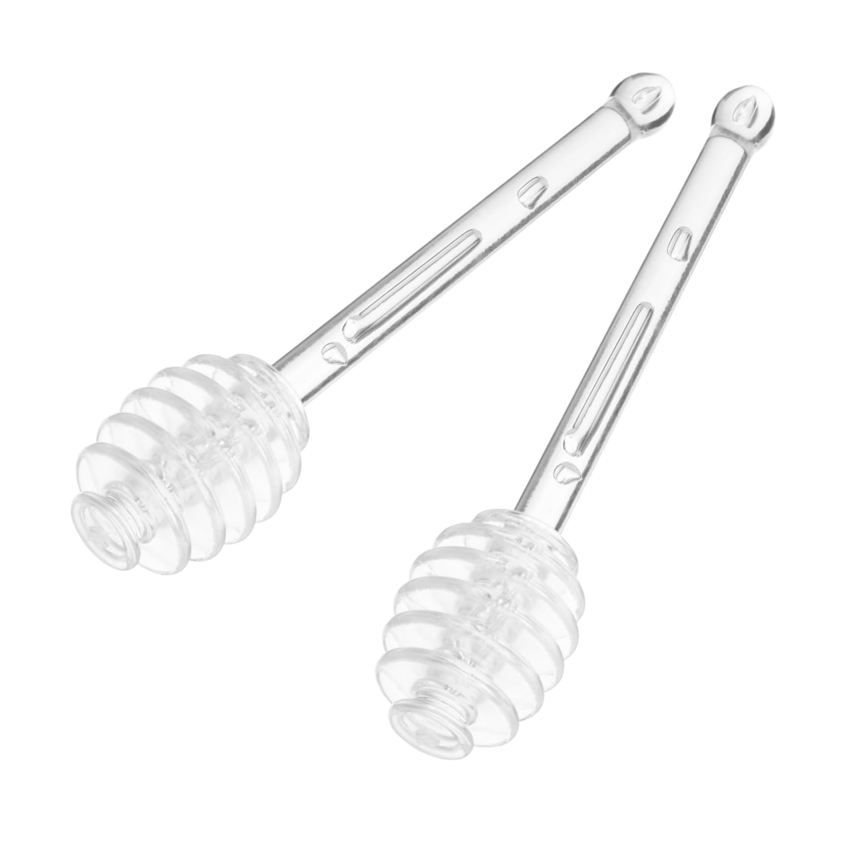 MUCKLILY 2 Pcs Honey Stirrer Honey Heater Individual Honey Packets Jam Dipper Stick Glass Wand Glass Spoons Honey Drizzle Sticks Reusable Honey Spoon Transparent Polystyrene re-usable
