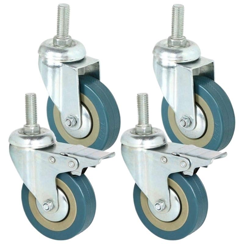 Roulettes pivotantes 5 cm robustes M10 en acier galvanisé de haute résistance