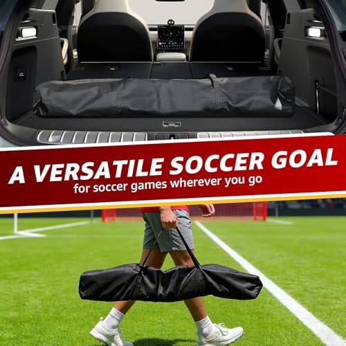 JensHant Soccer nets for Backyard, 12X6FT Soccer Net Easy Setup, Portable Soccer Goals for Backyard with Upgraded Collapsible Metal Base, Outdoor Indoor Soccer Goal Net for Practice with Carry Bag — view 6