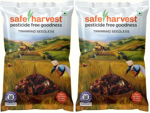 Image of Safe Harvest Pesticide-Free Seedless Tamarind | Seedless Emli | Soft & Delicious - 500grams (Pack of 2)