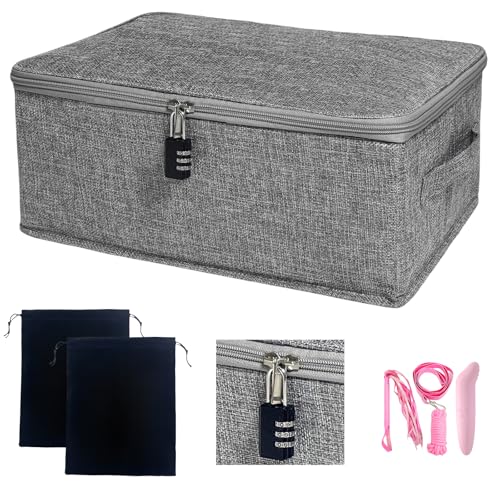MXQHXZSX Lockable Game Toy Storage Bag Organizer 15 x 10 x 6.3 Inch, Gray