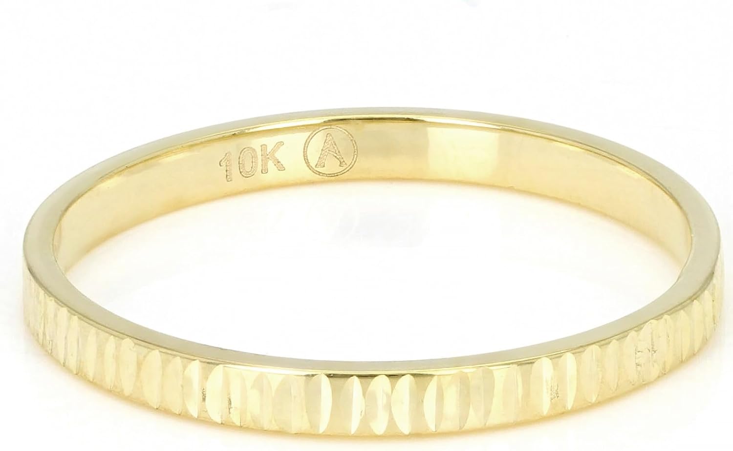 JTV 10K Gold 2 mm Textured Band Ring - Unisex Wedding Band - Elegant, Durable, & Comfortable for Everyday Wear, Anniversary, or Gift - Image 3