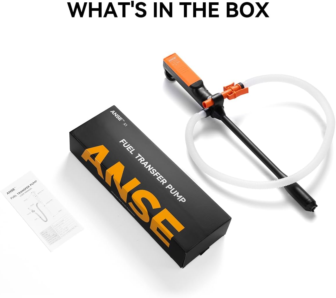 ANSE Portable Fuel Transfer Pump (2.5GPM Model X1 White)