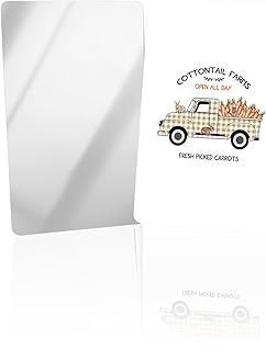 OComster Farm Brown Buffalo Plaid Truck wtih Carrot Compact Mirror Bulk Mini Card Mirror, Cotton Tail Happy Easter Small Compact Mirror for Purse, Rectangular Handheld Pocket Makeup Mirror