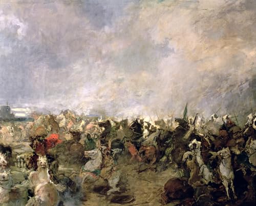 Póster de la battaglia di Guadalete pintura de Salvador Maritinez Cubells de 60x90cm