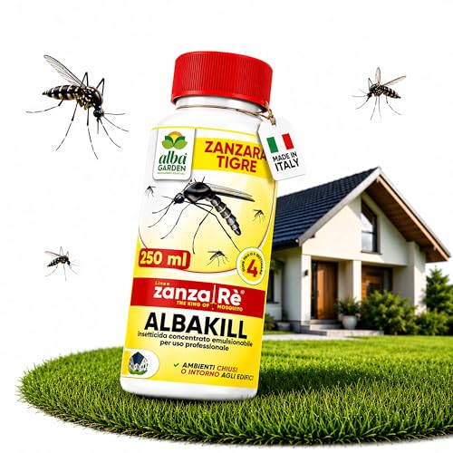 Albagarden - Insetticida Antizanzare Giardino Concentrato - Insetticida per Esterno E Interno contro Zanzare Comune e Zanzara Tigre - Barriera Anti Zanzare x 250 ml