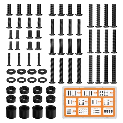 WALI Universal TV Mounting Hardware Kit Set Includes M4 M5 M6 M8 TV Screws and Spacer Fit Most TVs up to 80 inch (UVSP), Black