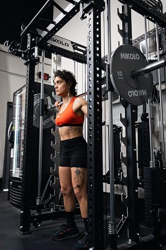 Mikolo Anubis-2.0 Smith Machine with Weight Stack, 3“×3” All-in-One Power Cage with LAT Pulldown & Cable Crossover, 3200LBS Multi-Function Trainer with Aluminum Pulley System for Fitness Home Gym - Image 3