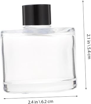 ULTECHNOVO Thickened Glass Aromatherapy Bottles with Black Diffuser Sticks Refillable Clear Square Essential Oil Bottles for Home Office Spa Meditation and Bedroom Fragrance