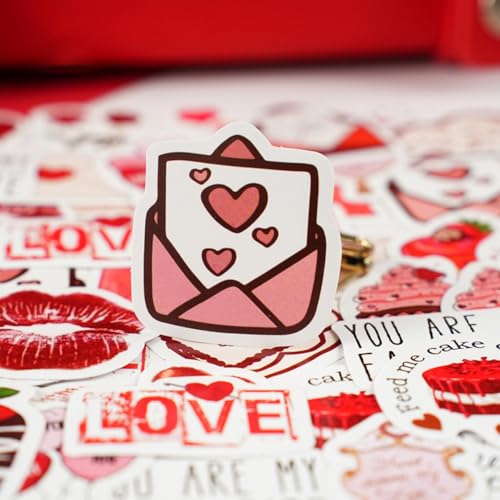 Obujopal 46 Pcs Love Theme Scrapbook Stickers for Bullet Journal Card Making Planner Diary Valentines Day Letter Envelope Notebook Laptop Phone Case Craft Decoration 23 Patterns