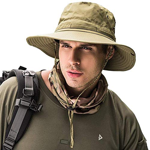Sun Hat Fishing Hat With Wide Brim, Men's Outdoor Uv Protection Hiking Hat #TOP28