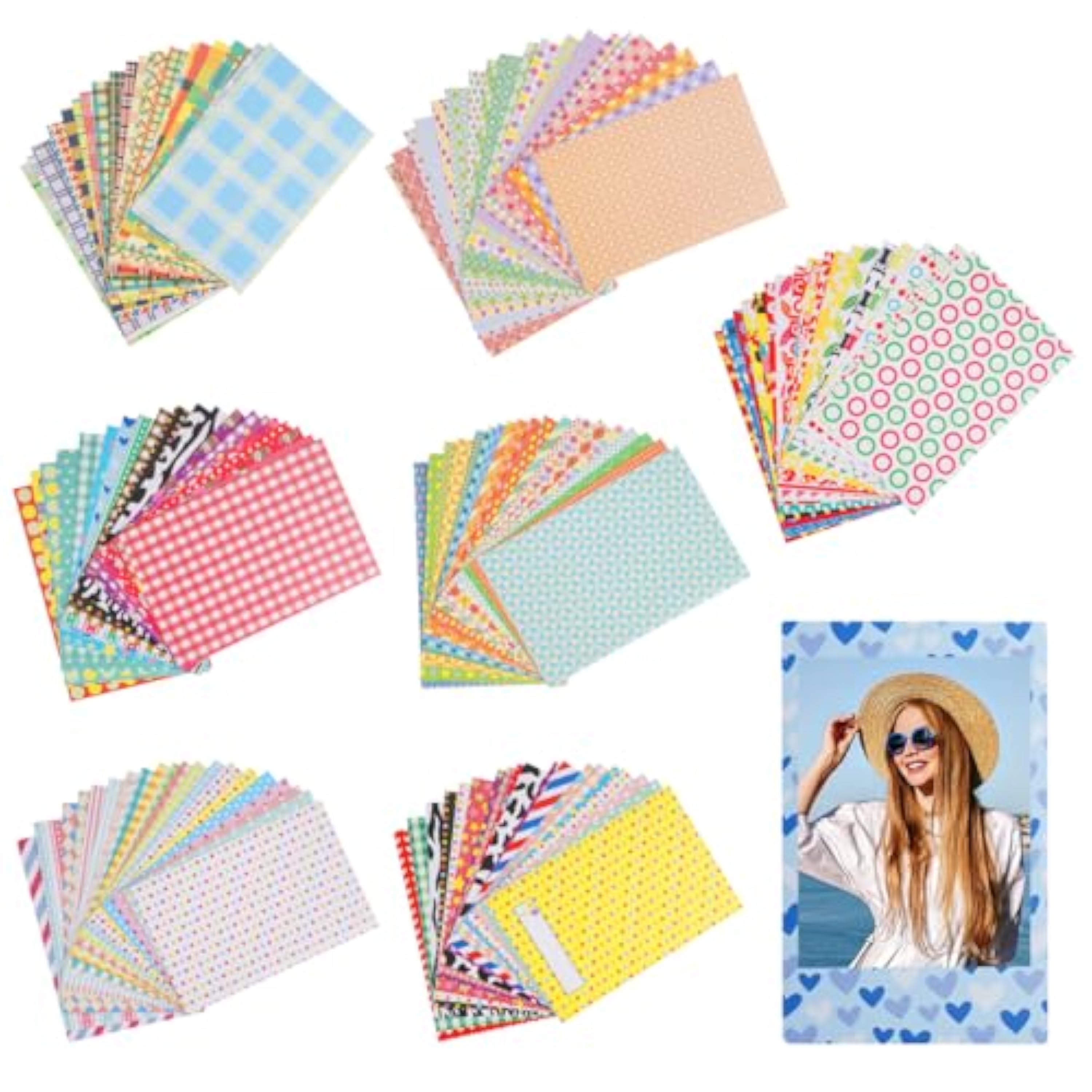 140 Piezas Pegatinas de Fotos Polaroid,9x6 cm Pegatinas de Borde de Foto Colores,Foto Instantánea Bordes Adhesivos,Mini Marcos de Fotos Coloridos Compatibles con Fujifilm Instax Mini 9/8/7S/70/26/50S