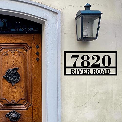 Custom House Number Address Sign Personalized Metal Address Plaque Personalized Metal Outdoor Address Sign Outdoor Sign Metal House Number Sign Steel Address Sign Housewarming Gifts Wall Mounted Sign #TOP8