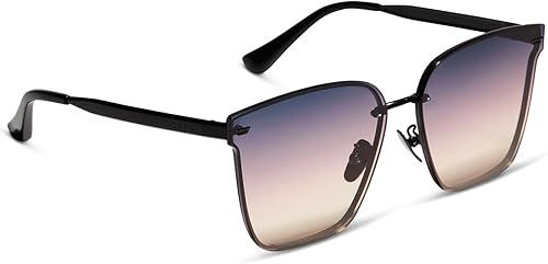 Miniatura 5 de DIFF Bella V Designer - Gafas de sol de gran tamaño sin montura para mujer, protección UV400