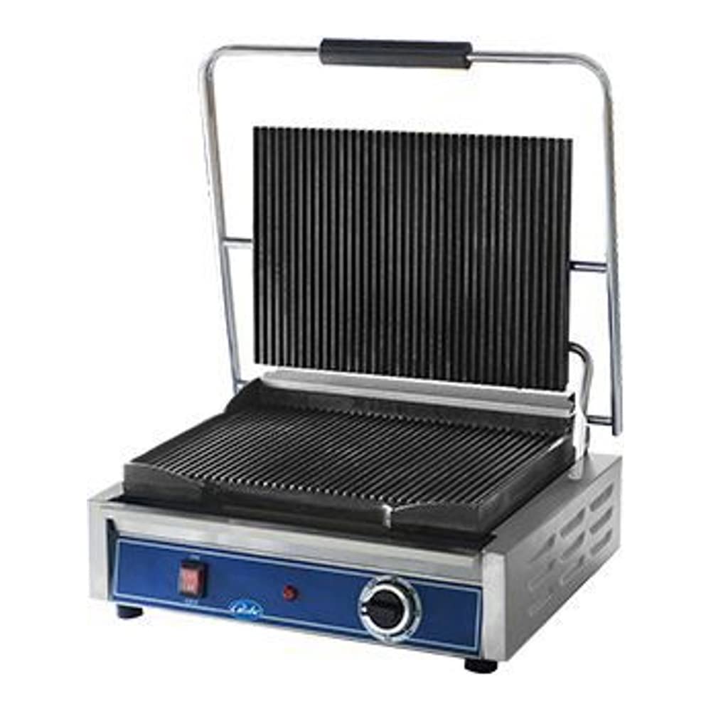 Globe GPG1410 Electric Countertop Grooved Panini Single Grill, NSF