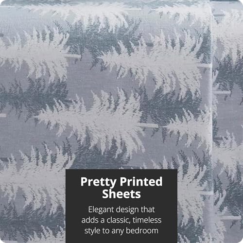 Image of Tahari Home Brushed Flannel 4-Piece Bedding Set, Queen, Tree Gray