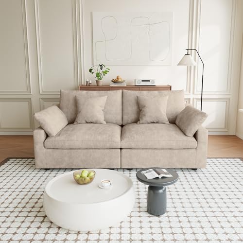 Modular Sectional Sofa Cloud Couch, 82.68" Loveseat with Pillows, Modern