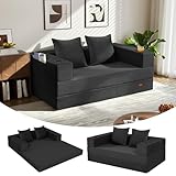 COMAX Futon Sofa Bed, 4‑in‑1 Convertible Sofa Bed, Folding Boneless Couches...