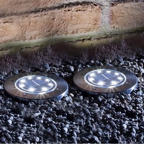 OZS Upgraded Solar Ground Lights, Super Bright Solar Garden Lights Waterproof Landscape Lights, In-Ground Lights for Patio Pathway Lawn Garden Yard Driveway Walkway (12PK Cool White)