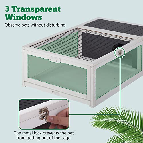 image for BestPet Wooden Tortoise Habitat Indoor & Outdoor Large Transparent Tor