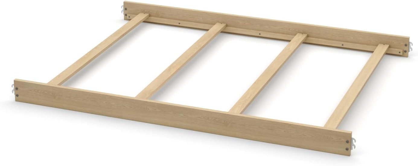 CC KITS Universal Wooden Bed Rails for Twin & Full-Size Beds – Includes Hook-On & Bolt-On Brackets with Support Slats – Solid Wood Construction – Replacement Bed Frame Rail (Natural, Twin-Size)